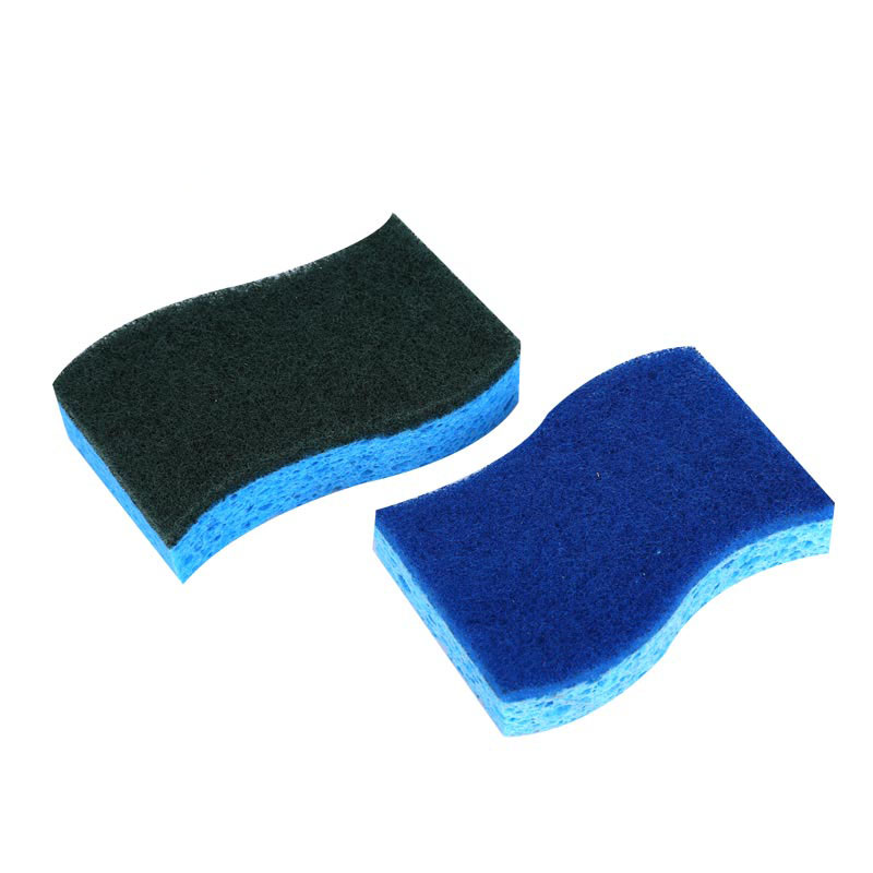 DH-A5-23 Wave shaped kitchen heavy scraping scouring pad cellulose sponge block